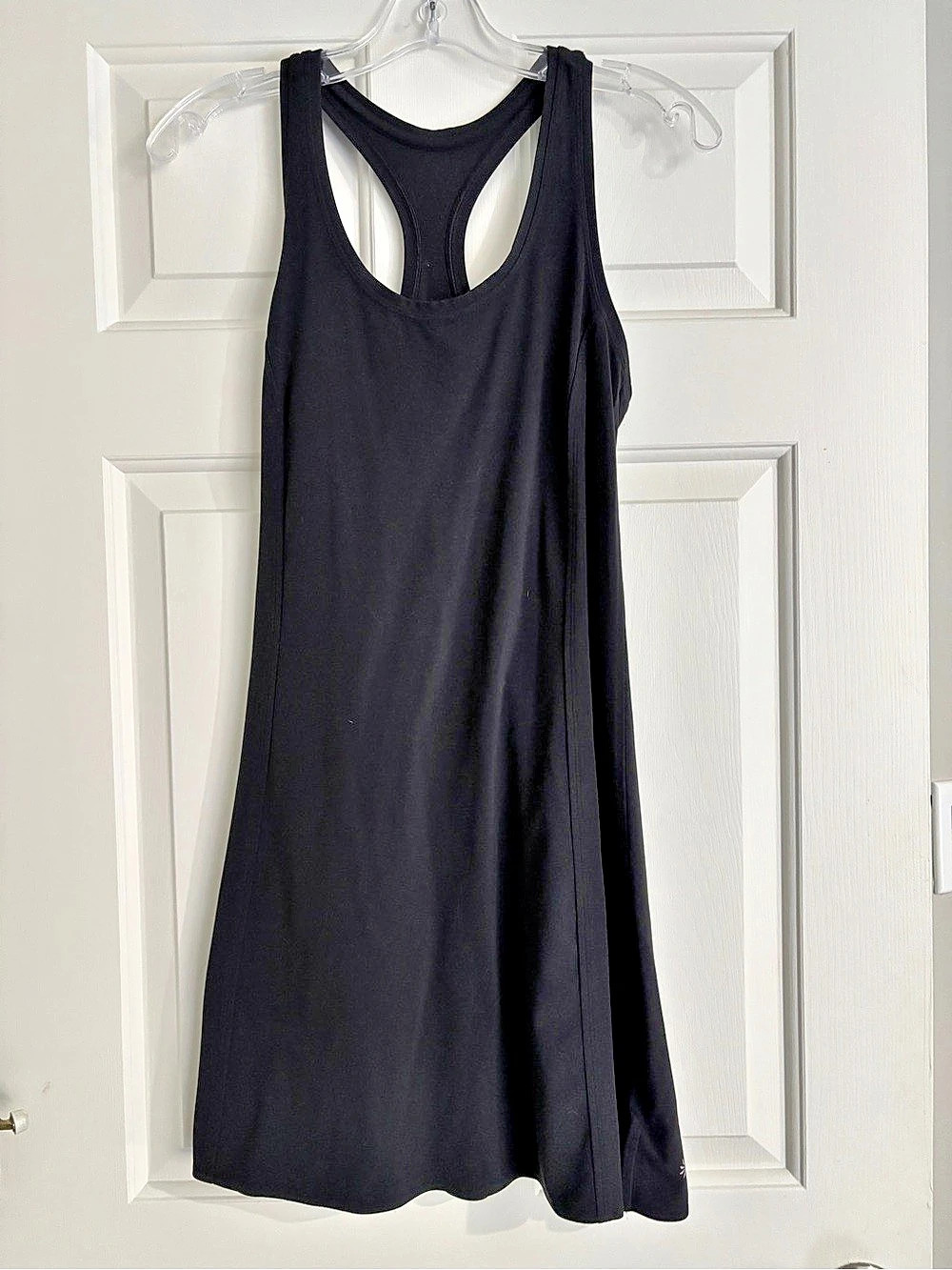Athleta On My Way Dress Black Racerback Athletic Mini Dress - Medium